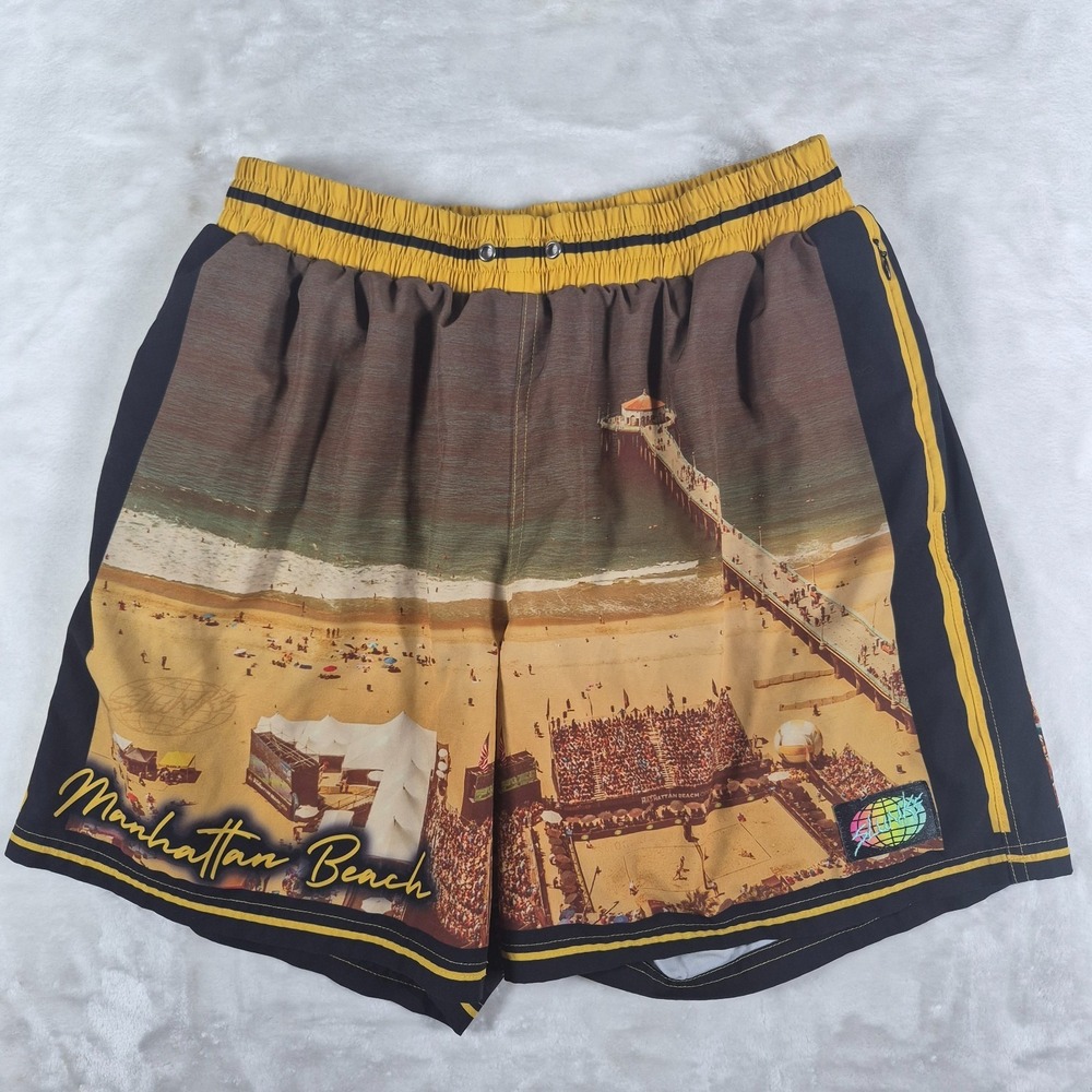 Slunks Manhattan Beach Shorts Men's Large Beach Pool Volleyball Limited Edition